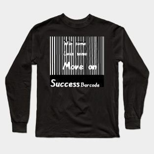 Success Barcode illustration on Black Background Long Sleeve T-Shirt